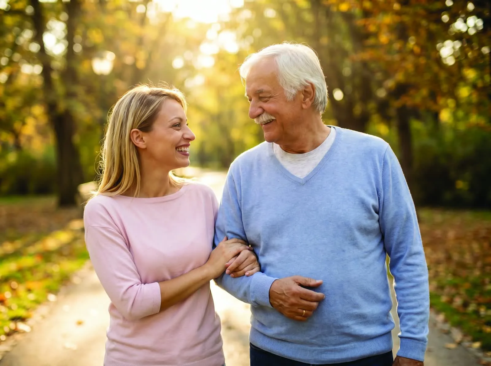 A Bluelake caregiver with a client